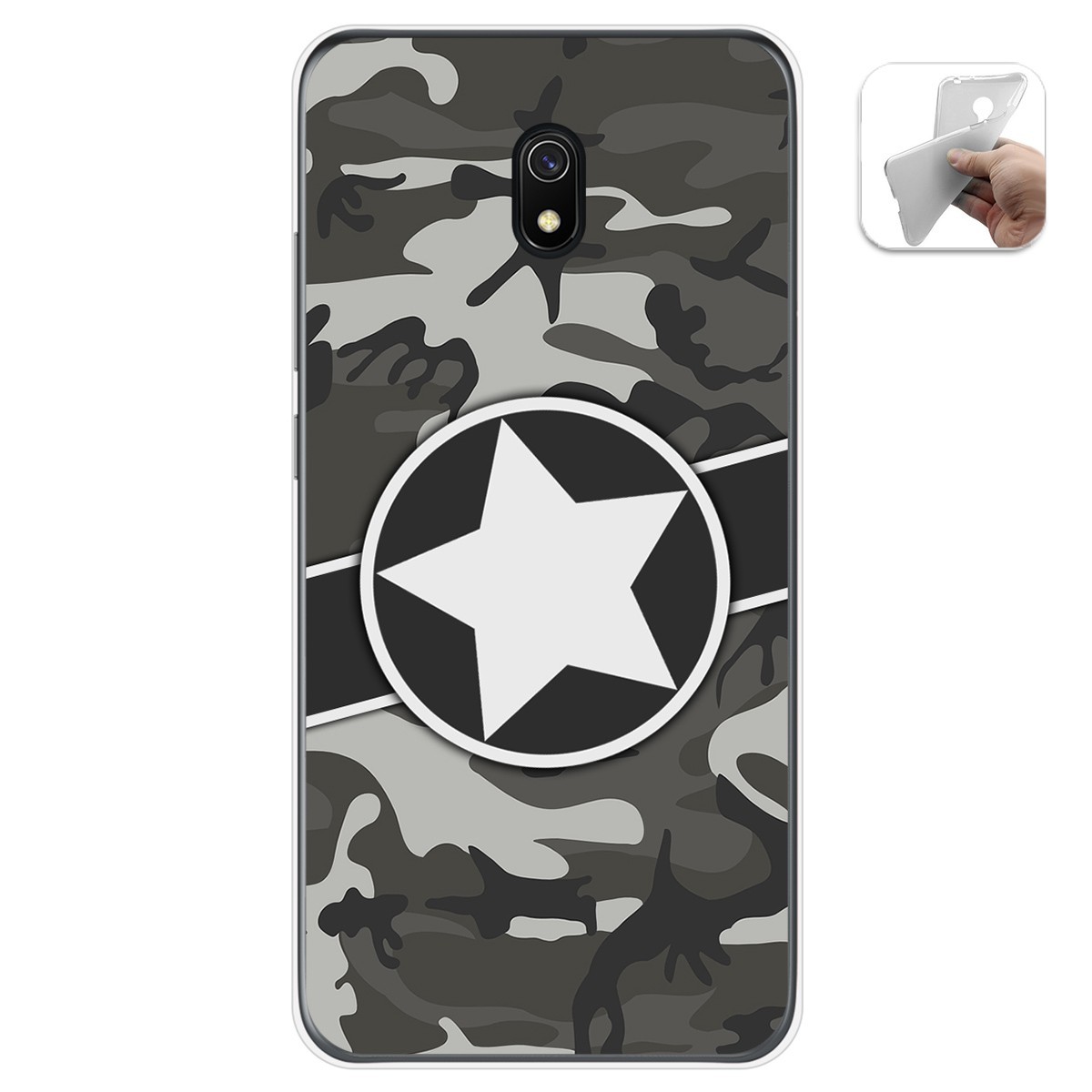 Funda Gel Tpu para Xiaomi Redmi 8A diseño Camuflaje 02 Dibujos