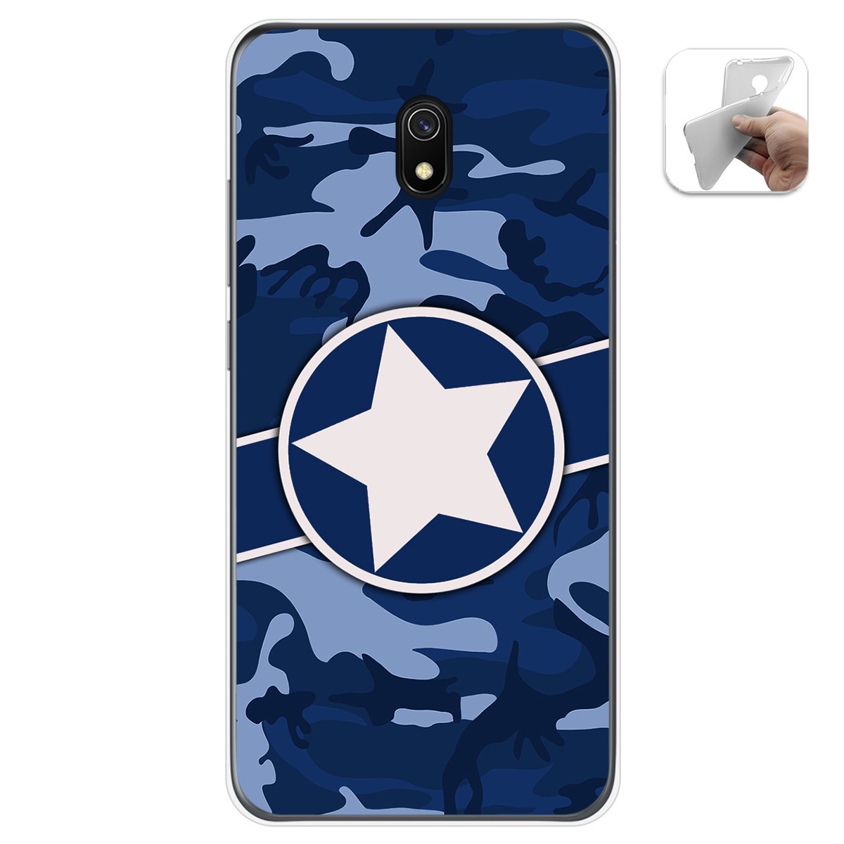 Funda Gel Tpu para Xiaomi Redmi 8A diseño Camuflaje 03 Dibujos