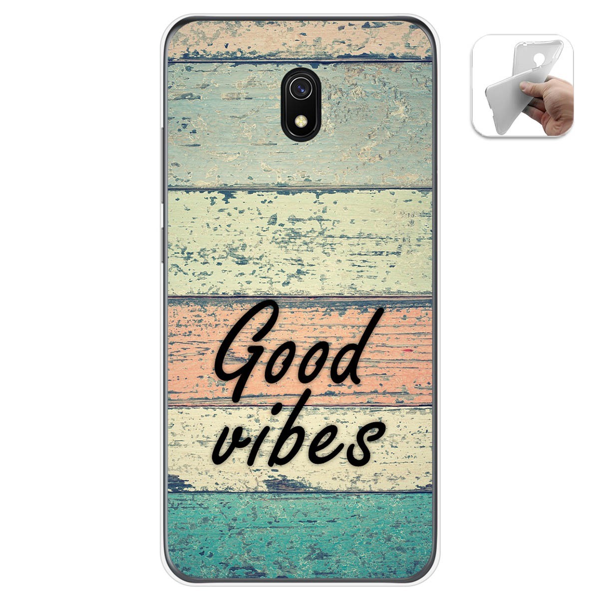 Funda Gel Tpu para Xiaomi Redmi 8A diseño Madera 01 Dibujos