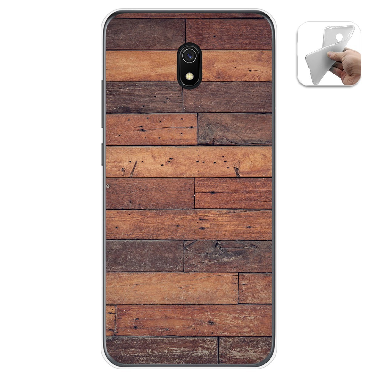 Funda Gel Tpu para Xiaomi Redmi 8A diseño Madera 03 Dibujos