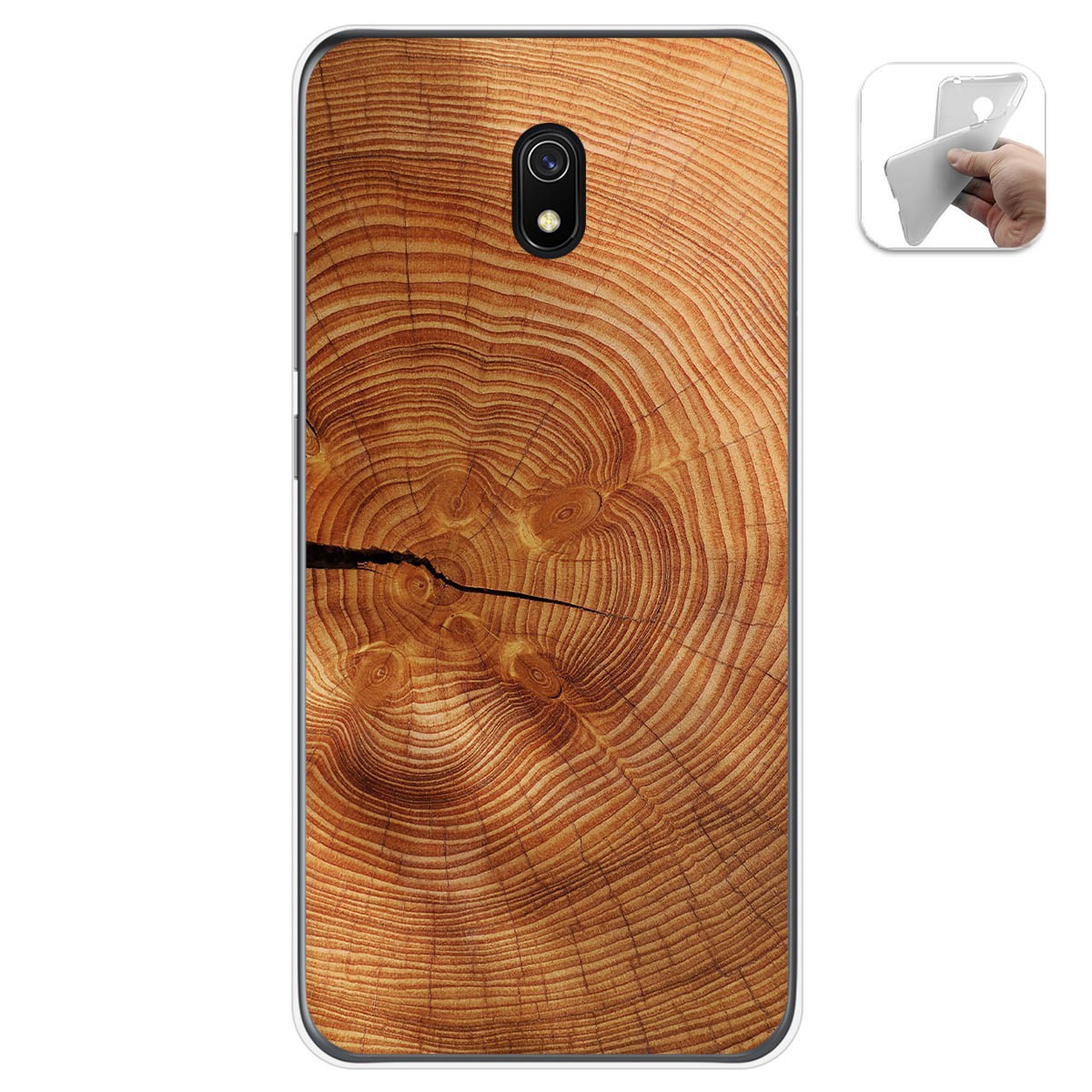 Funda Gel Tpu para Xiaomi Redmi 8A diseño Madera 04 Dibujos