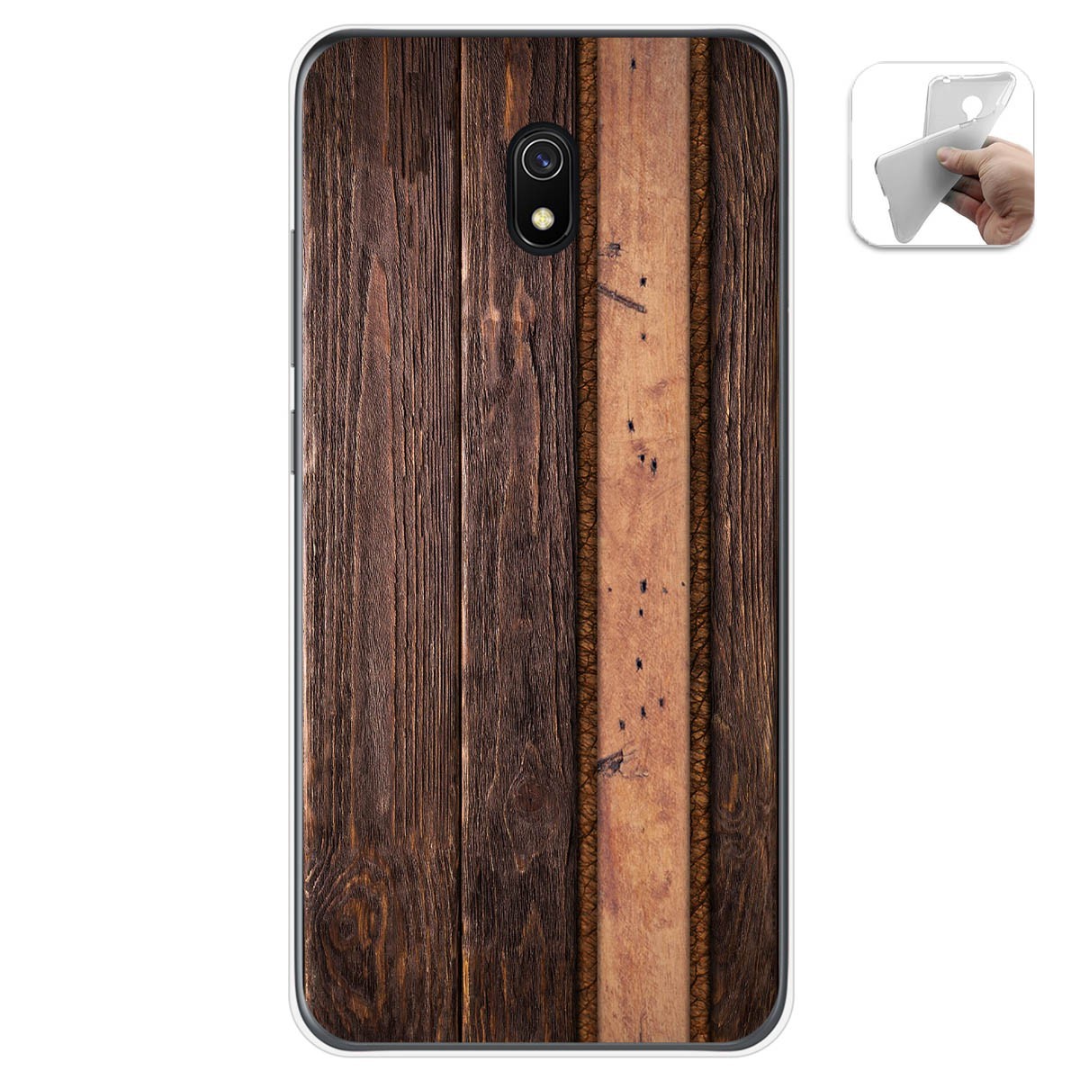Funda Gel Tpu para Xiaomi Redmi 8A diseño Madera 05 Dibujos