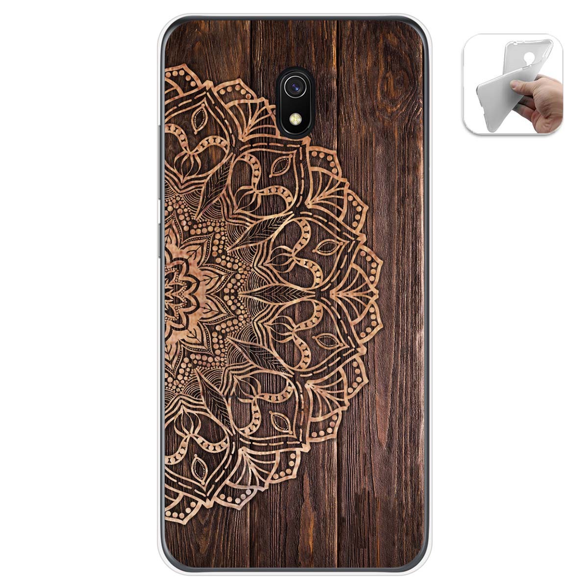 Funda Gel Tpu para Xiaomi Redmi 8A diseño Madera 06 Dibujos