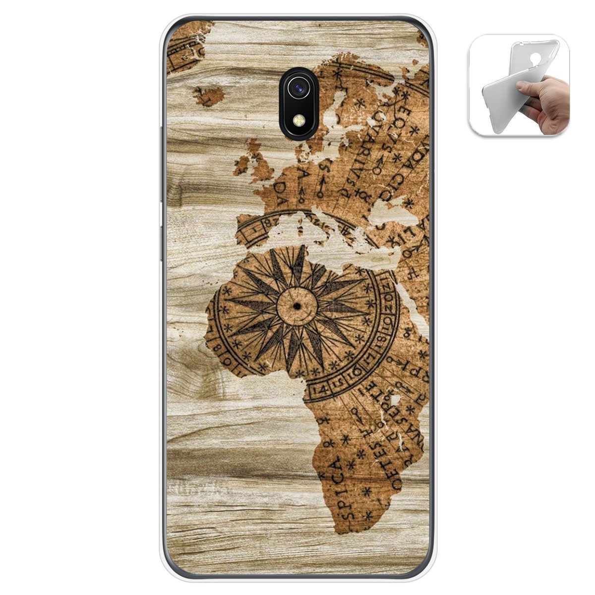 Funda Gel Tpu para Xiaomi Redmi 8A diseño Madera 07 Dibujos