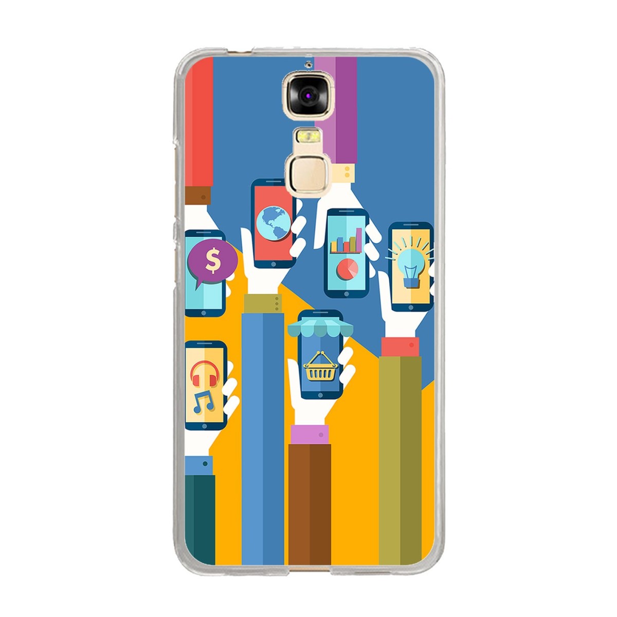Funda Gel Tpu para Zte Blade A610 Plus  Diseño Apps Dibujos