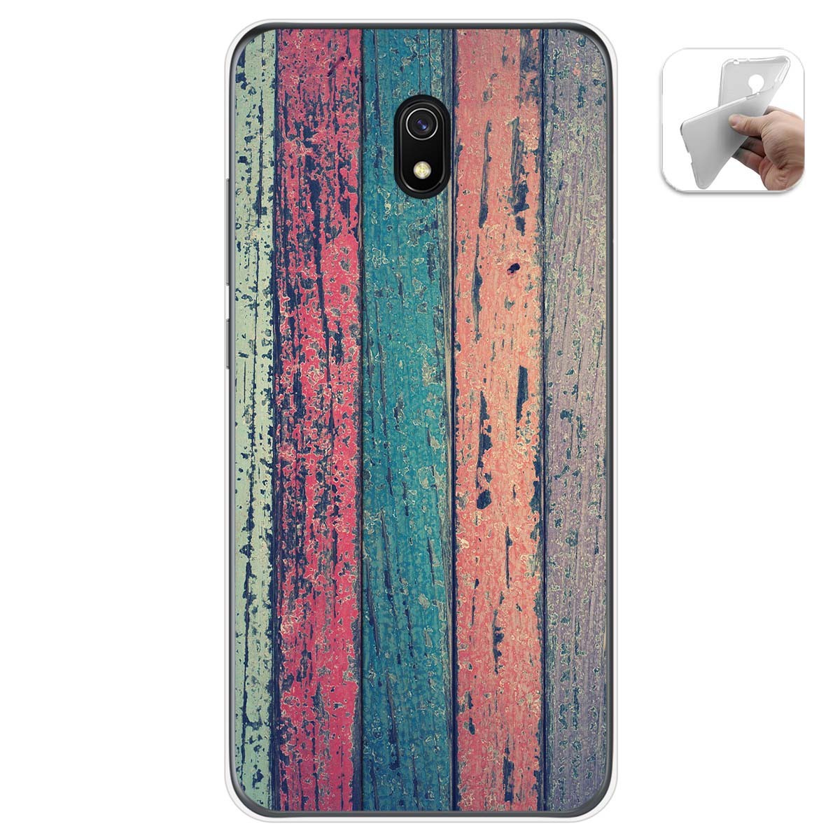 Funda Gel Tpu para Xiaomi Redmi 8A diseño Madera 10 Dibujos