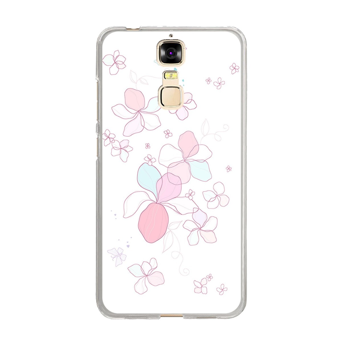 Funda Gel Tpu para Zte Blade A610 Plus  Diseño Flores-Minimal Dibujos