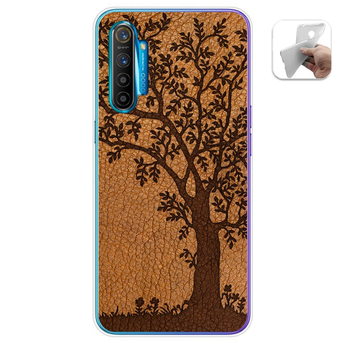 Funda Gel Tpu para Realme X2 diseño Cuero 03 Dibujos