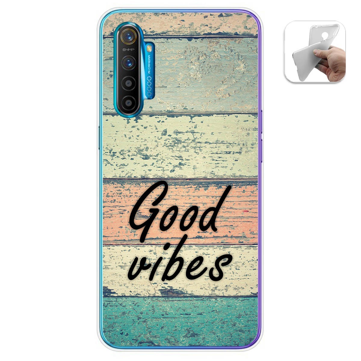 Funda Gel Tpu para Realme X2 diseño Madera 01 Dibujos