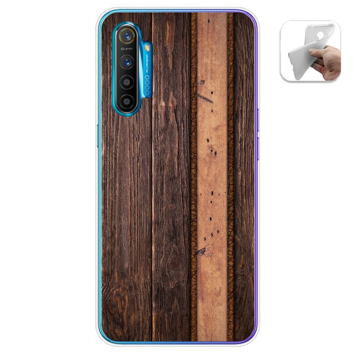 Funda Gel Tpu para Realme X2 diseño Madera 05 Dibujos