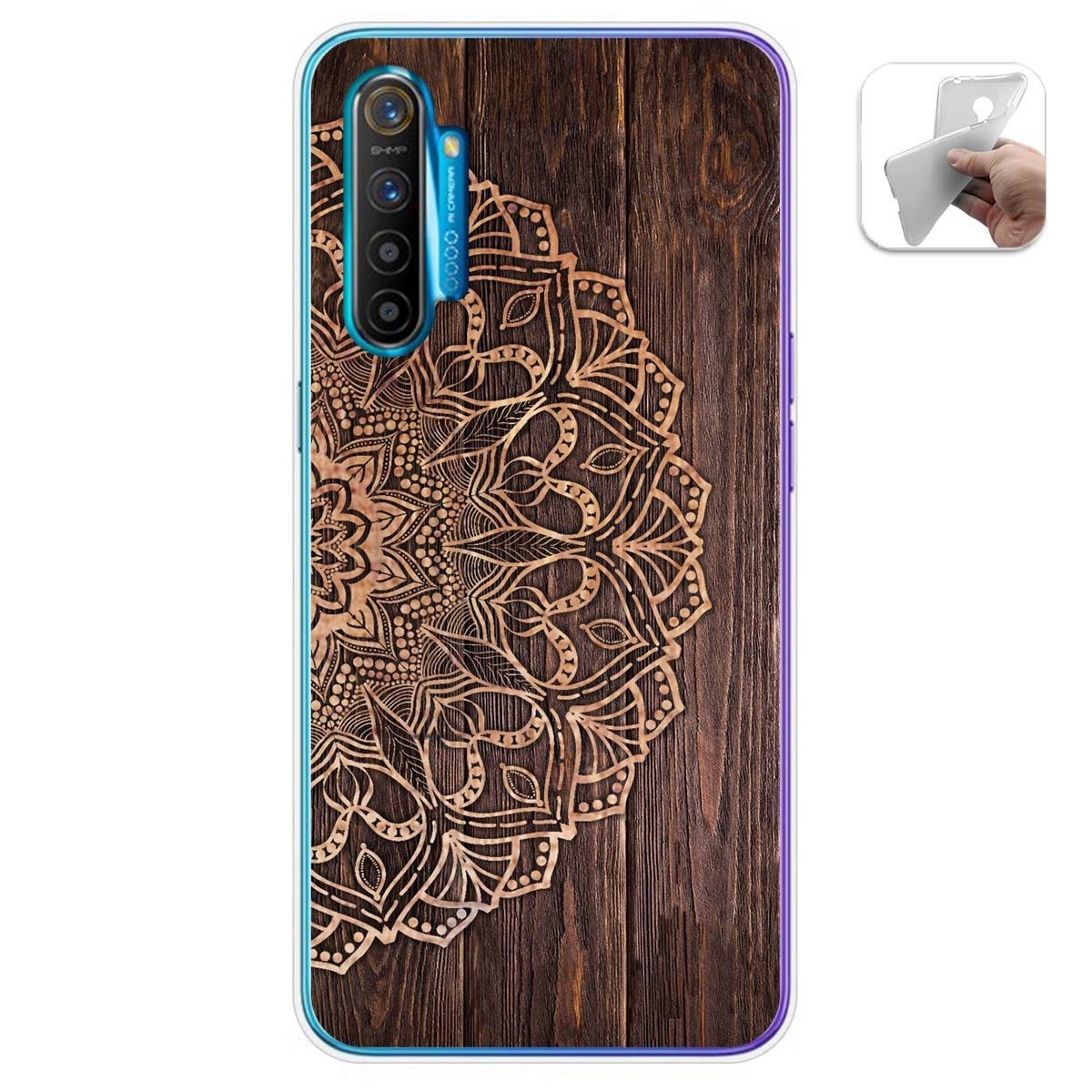 Funda Gel Tpu para Realme X2 diseño Madera 06 Dibujos