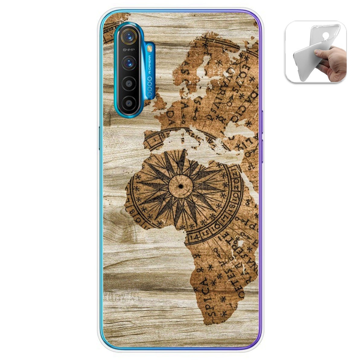 Funda Gel Tpu para Realme X2 diseño Madera 07 Dibujos