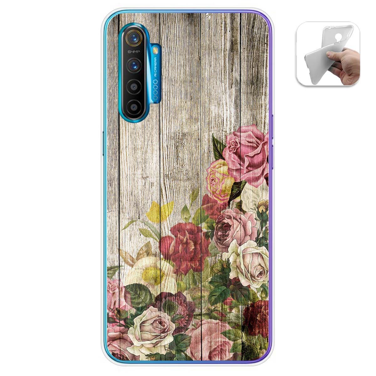 Funda Gel Tpu para Realme X2 diseño Madera 08 Dibujos