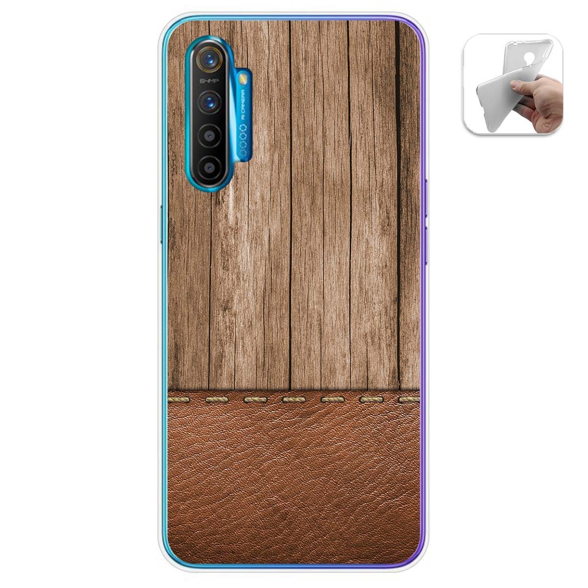 Funda Gel Tpu para Realme X2 diseño Madera 09 Dibujos