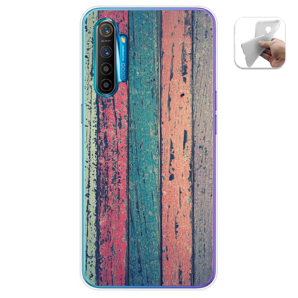 Funda Gel Tpu para Realme X2 diseño Madera 10 Dibujos