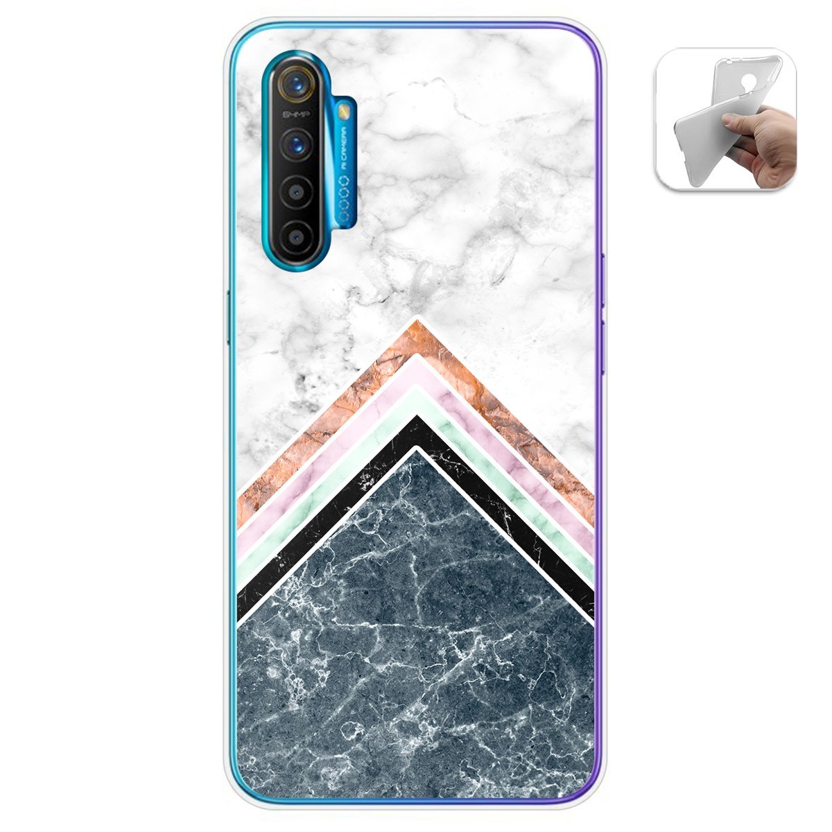 Funda Gel Tpu para Realme X2 diseño Mármol 05 Dibujos