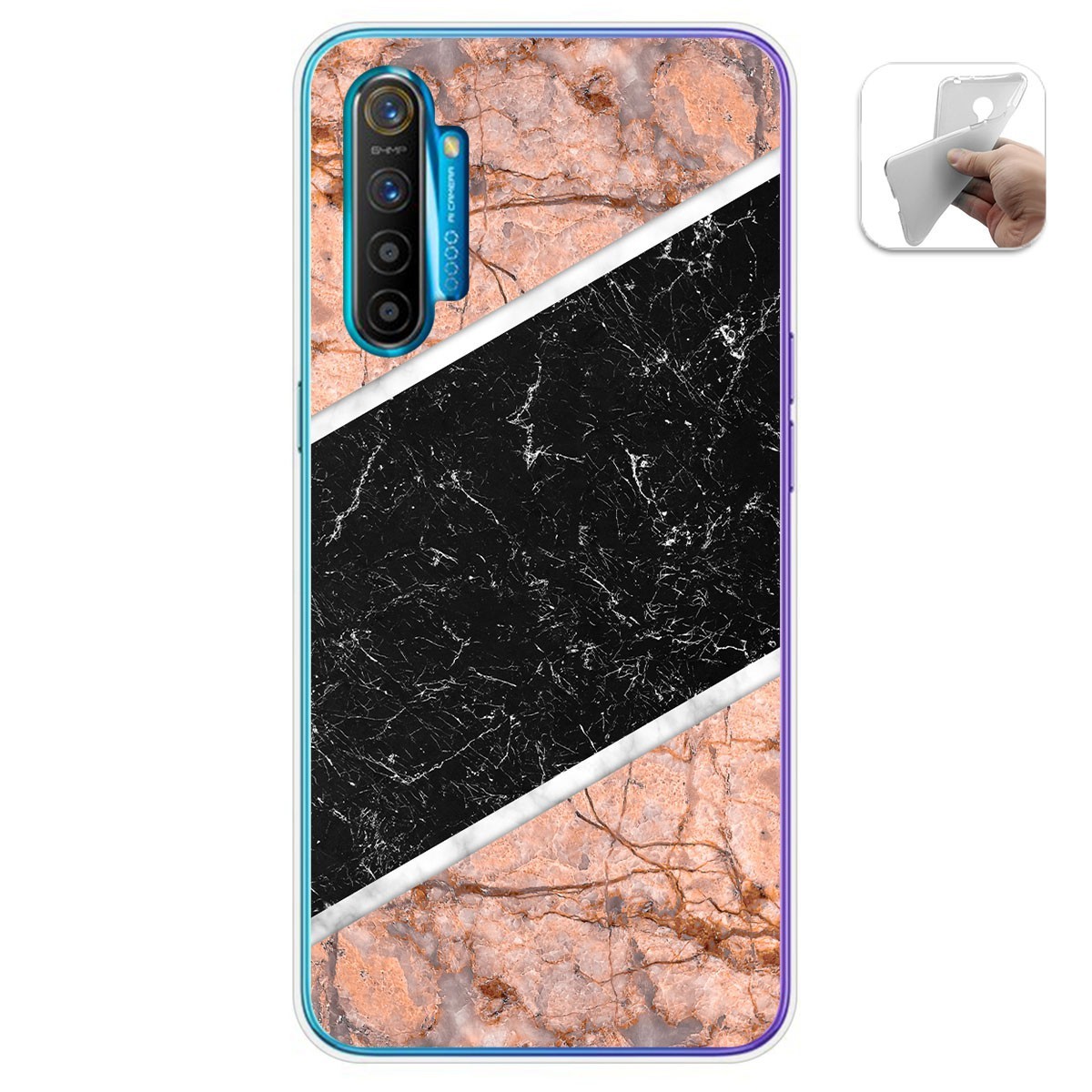 Funda Gel Tpu para Realme X2 diseño Mármol 07 Dibujos