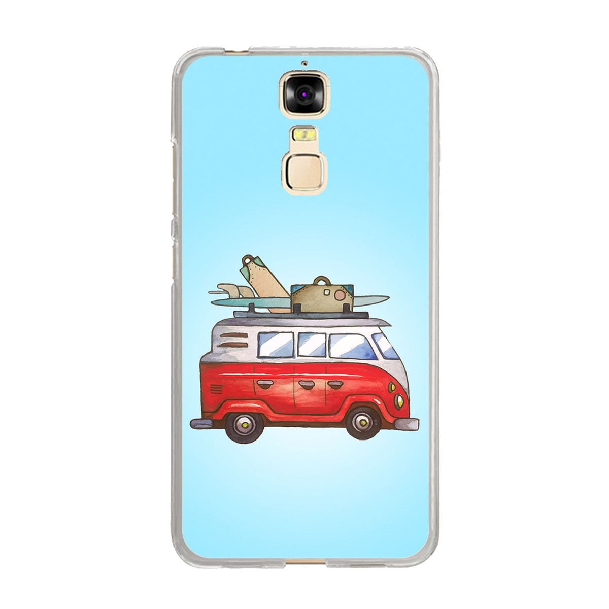 Funda Gel Tpu para Zte Blade A610 Plus  Diseño Furgoneta Dibujos