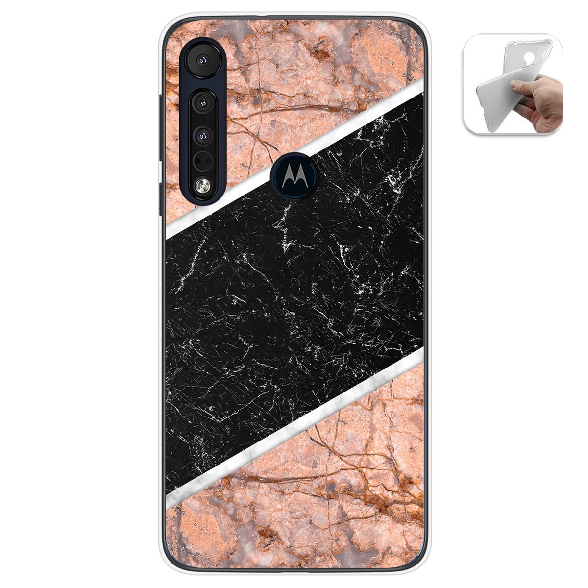 Funda Gel Tpu para Motorola One Macro diseño Mármol 07 Dibujos
