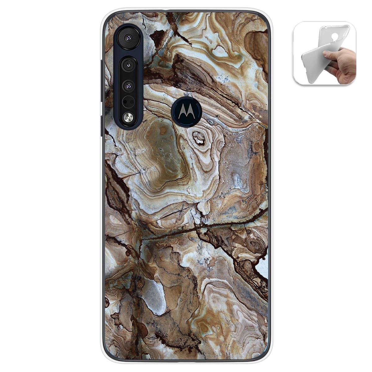 Funda Gel Tpu para Motorola One Macro diseño Mármol 14 Dibujos