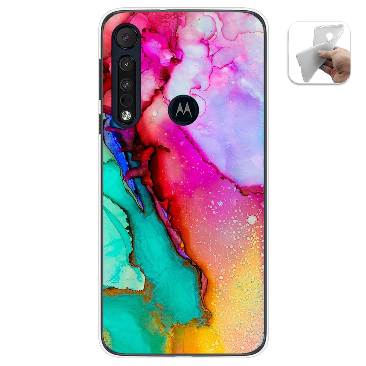 Funda Gel Tpu para Motorola One Macro diseño Mármol 15 Dibujos