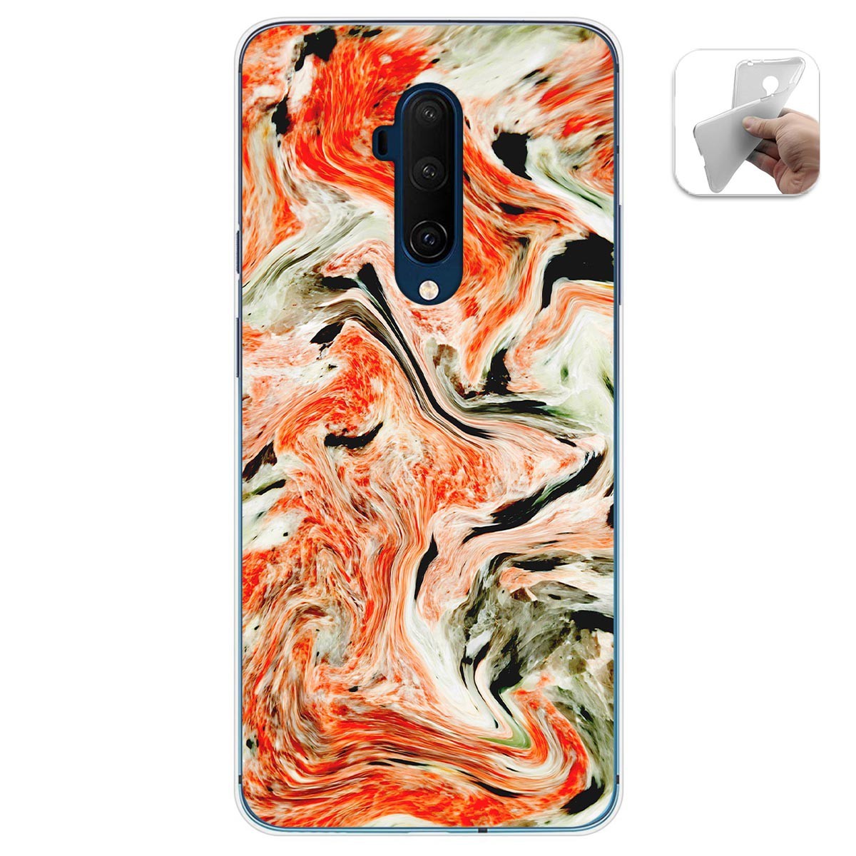 Funda Gel Tpu para Oneplus 7T Pro diseño Mármol 12 Dibujos