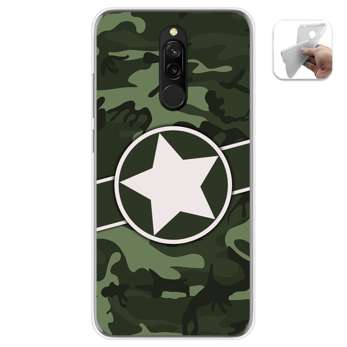 Funda Gel Tpu para Xiaomi Redmi 8 diseño Camuflaje 01 Dibujos