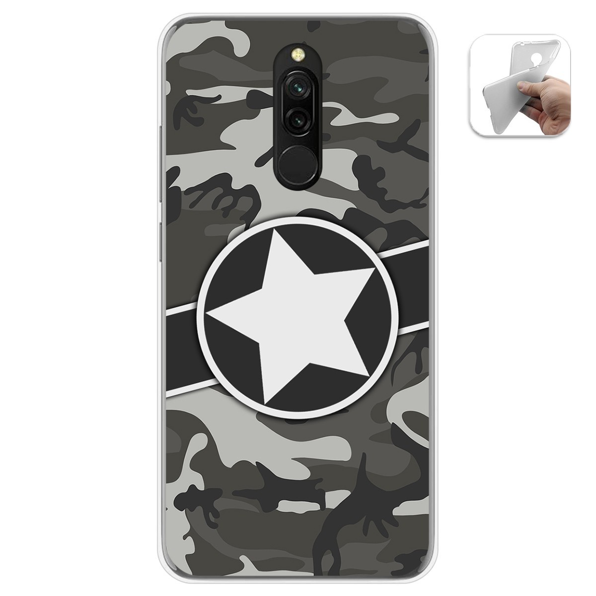 Funda Gel Tpu para Xiaomi Redmi 8 diseño Camuflaje 02 Dibujos