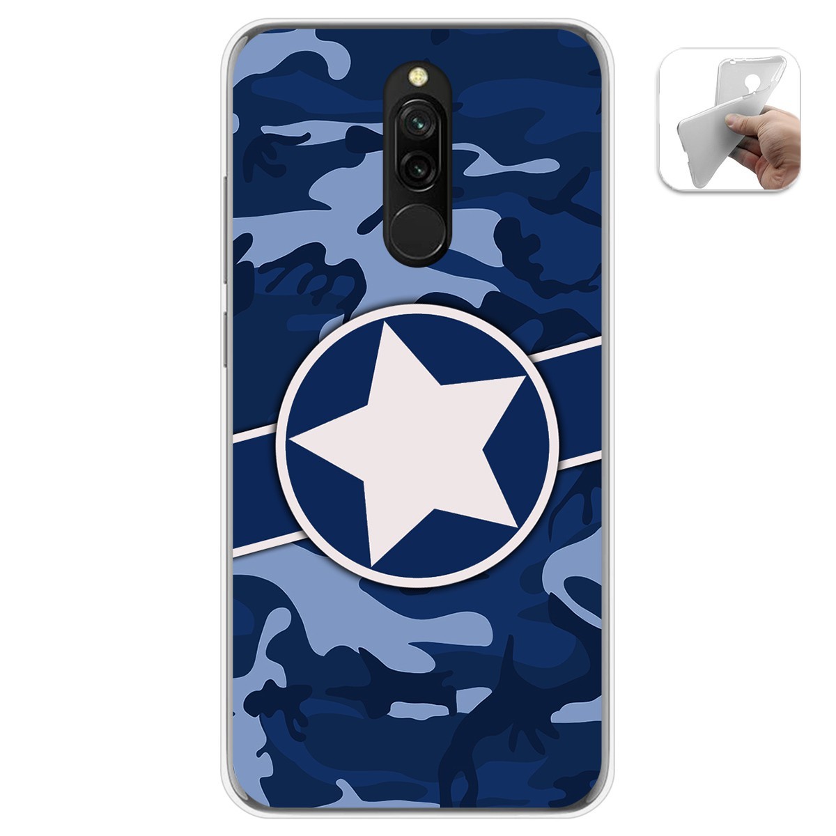 Funda Gel Tpu para Xiaomi Redmi 8 diseño Camuflaje 03 Dibujos