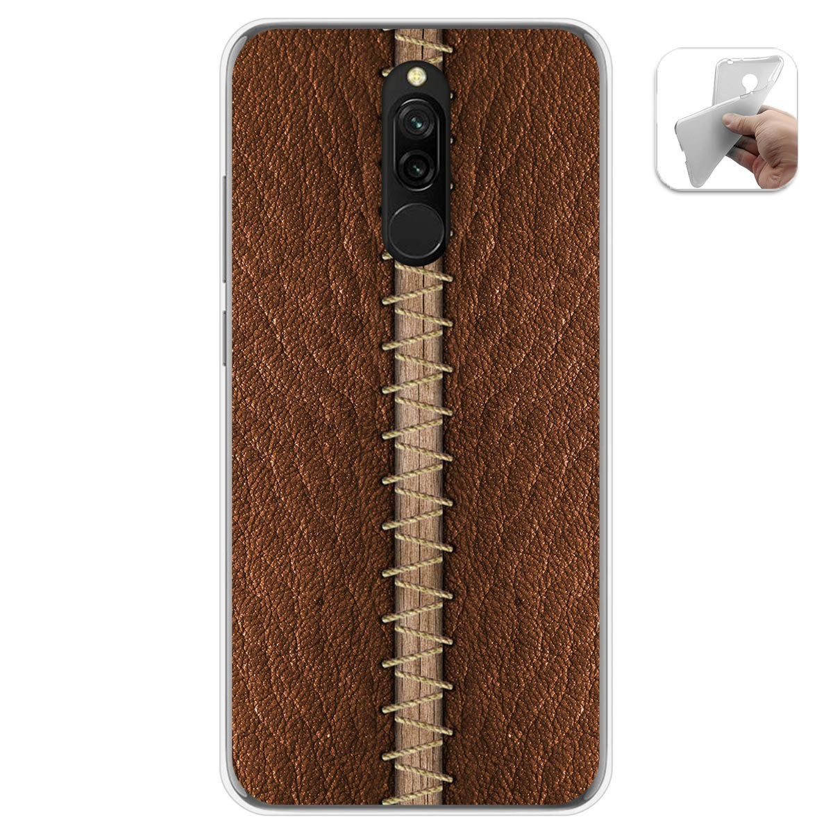 Funda Gel Tpu para Xiaomi Redmi 8 diseño Cuero 01 Dibujos