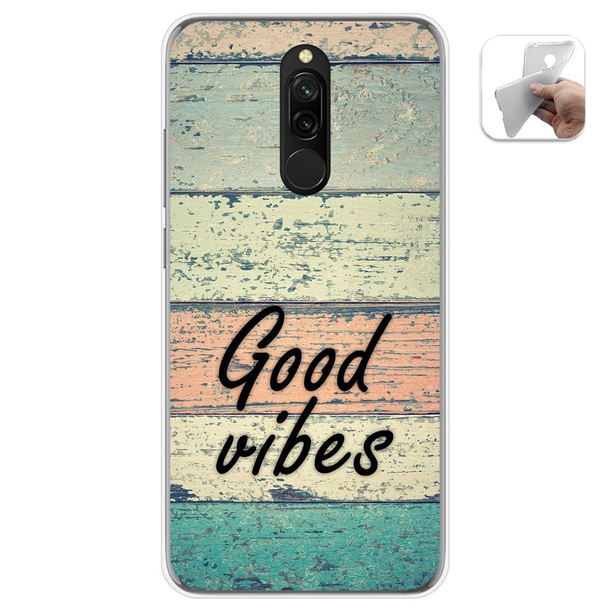 Funda Gel Tpu para Xiaomi Redmi 8 diseño Madera 01 Dibujos