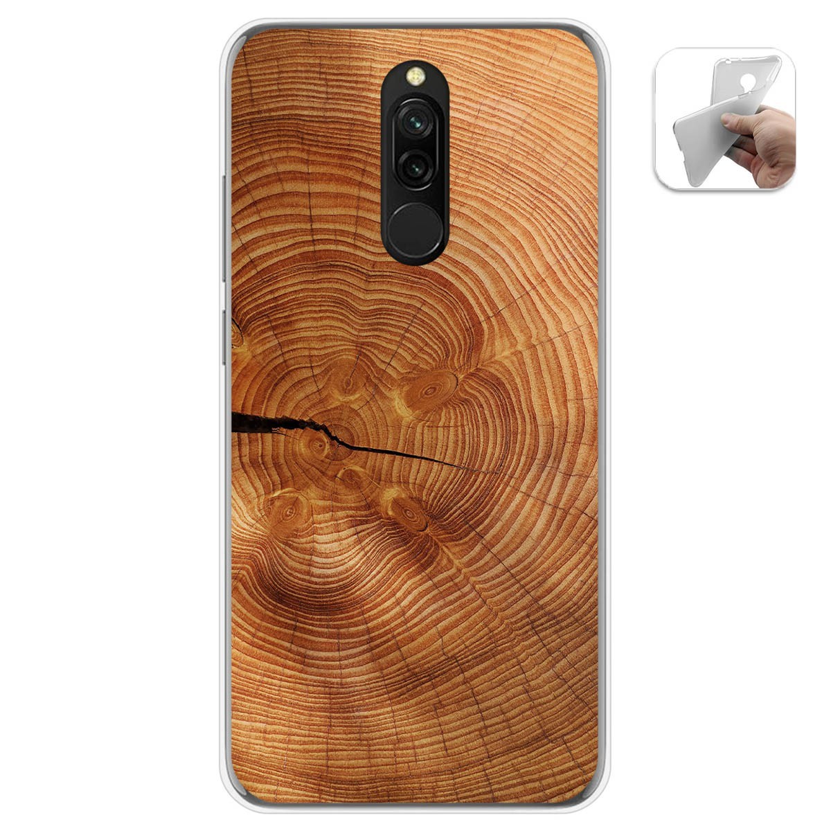 Funda Gel Tpu para Xiaomi Redmi 8 diseño Madera 04 Dibujos