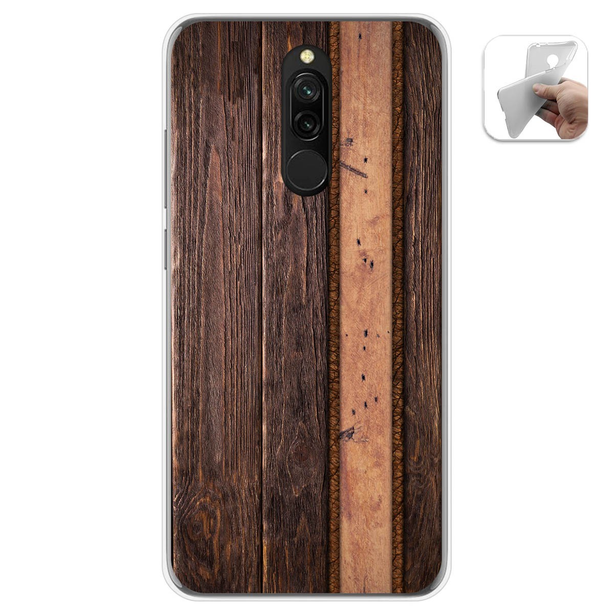 Funda Gel Tpu para Xiaomi Redmi 8 diseño Madera 05 Dibujos