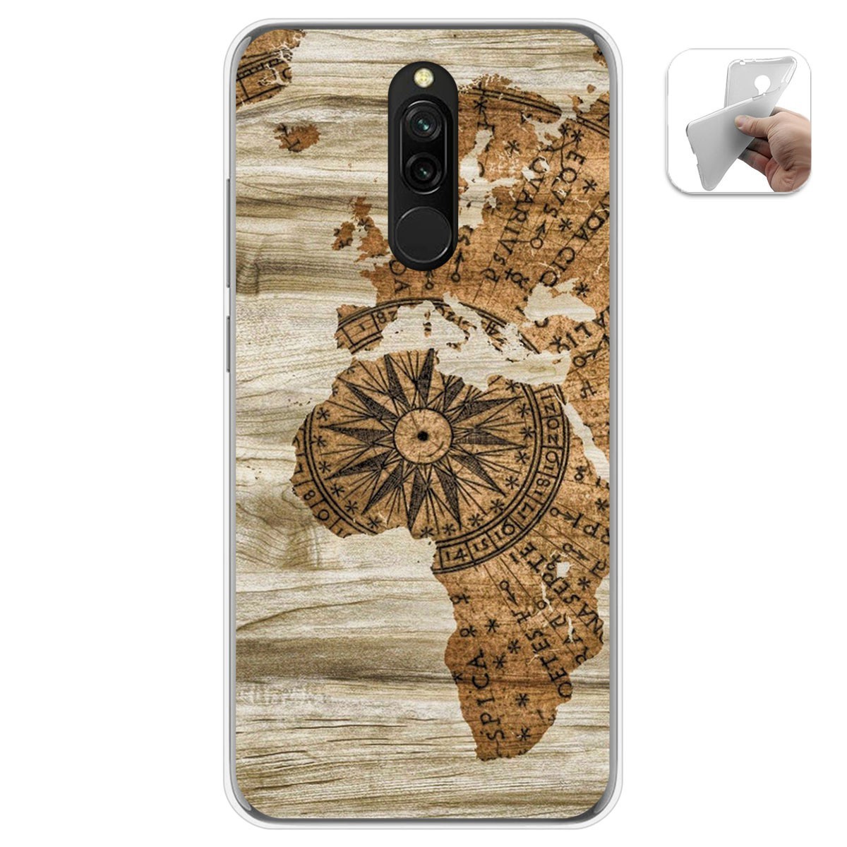 Funda Gel Tpu para Xiaomi Redmi 8 diseño Madera 07 Dibujos