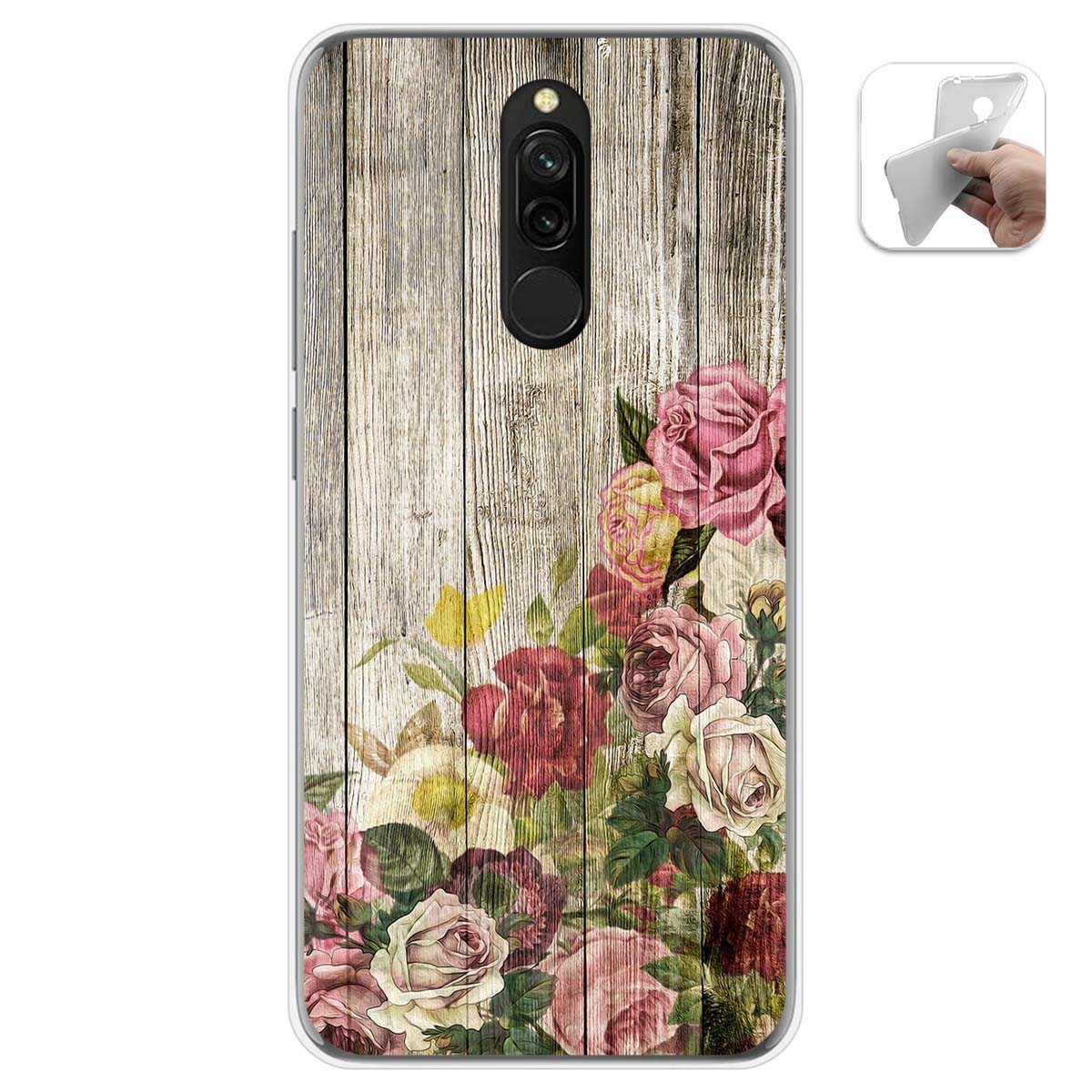 Funda Gel Tpu para Xiaomi Redmi 8 diseño Madera 08 Dibujos