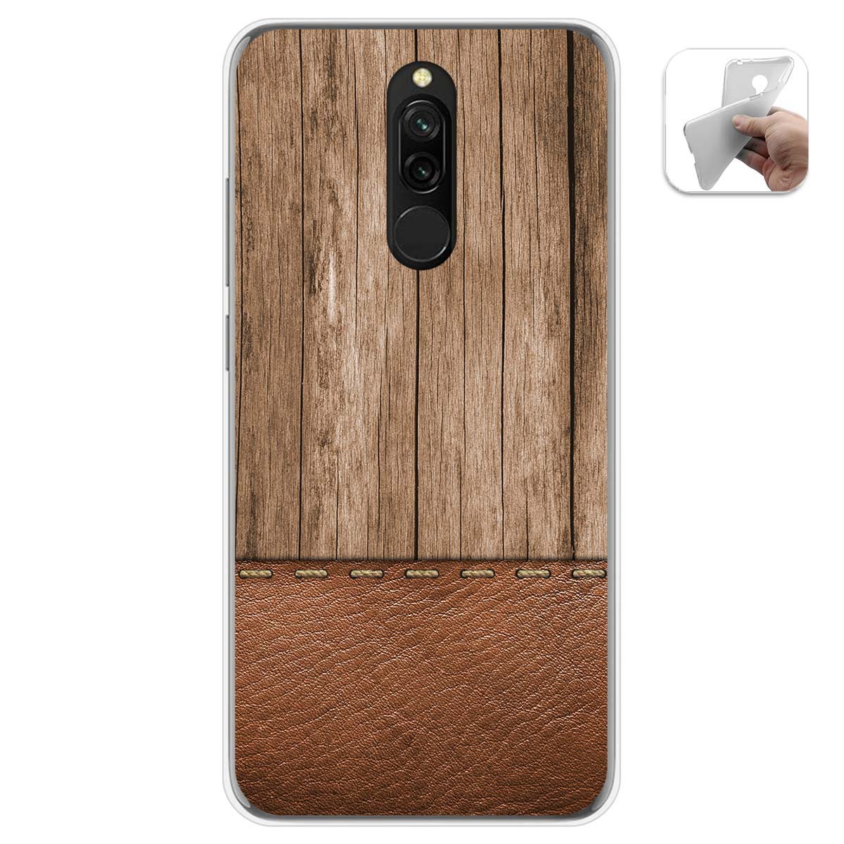 Funda Gel Tpu para Xiaomi Redmi 8 diseño Madera 09 Dibujos
