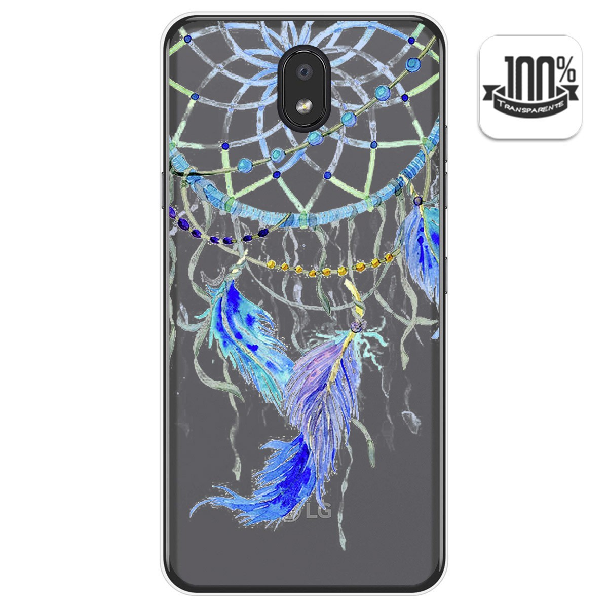 Funda Gel Transparente para Lg K30 diseño Plumas Dibujos