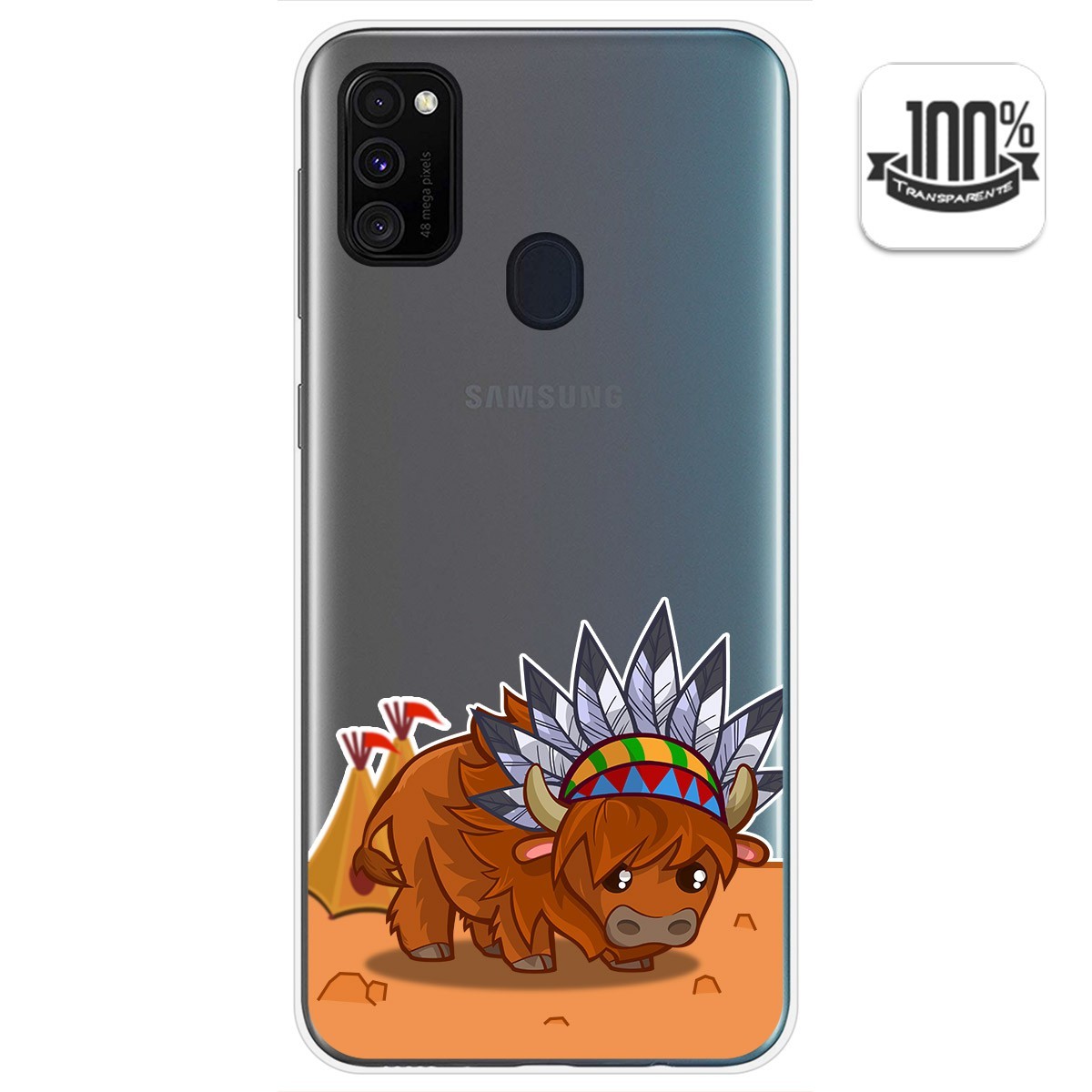 Funda Gel Transparente para Samsung Galaxy M30s / M21 diseño Bufalo Dibujos