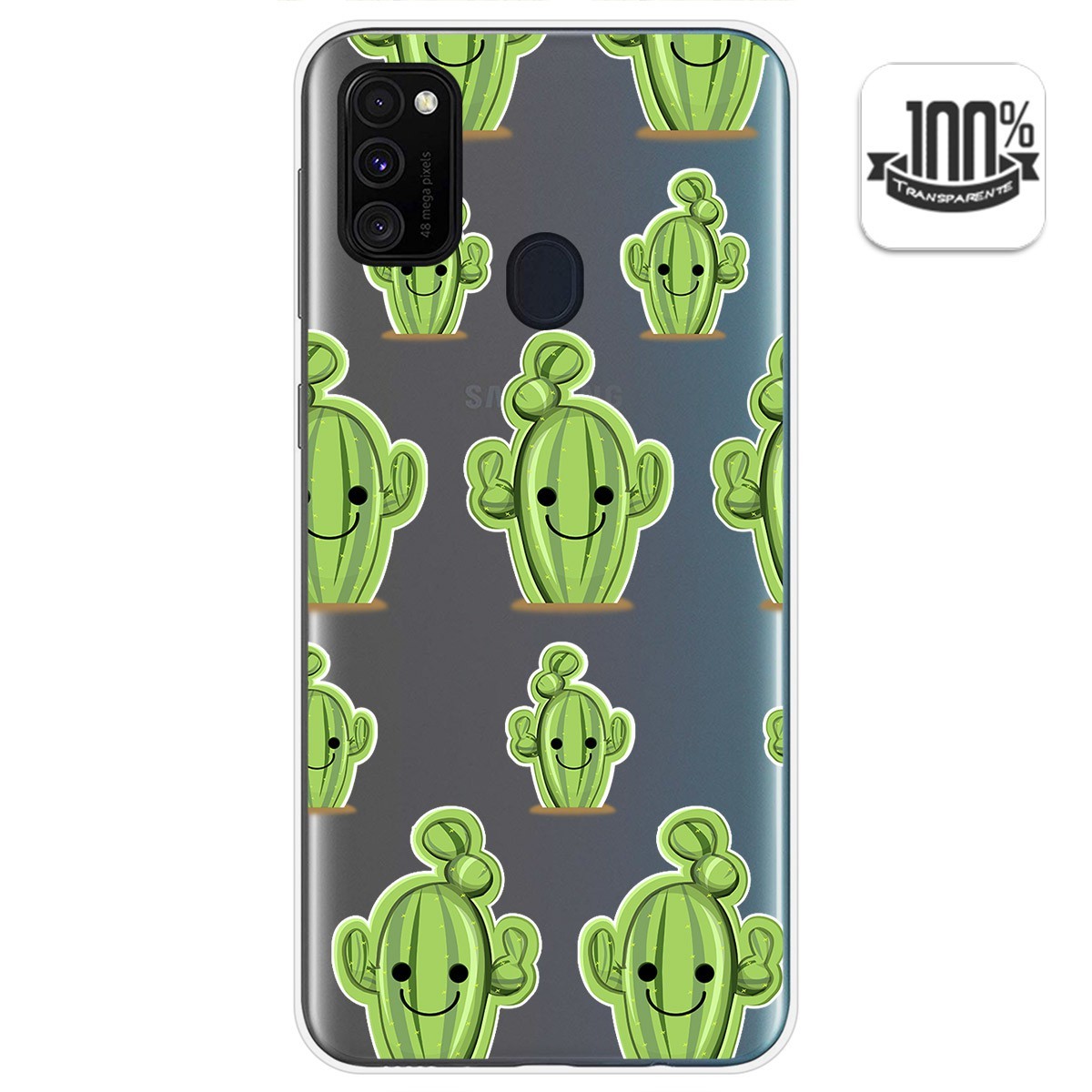 Funda Gel Transparente para Samsung Galaxy M30s / M21 diseño Cactus Dibujos