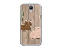 Funda Gel Tpu para Doogee X9 / X9 Pro  Diseño Corazones Madera Dibujos