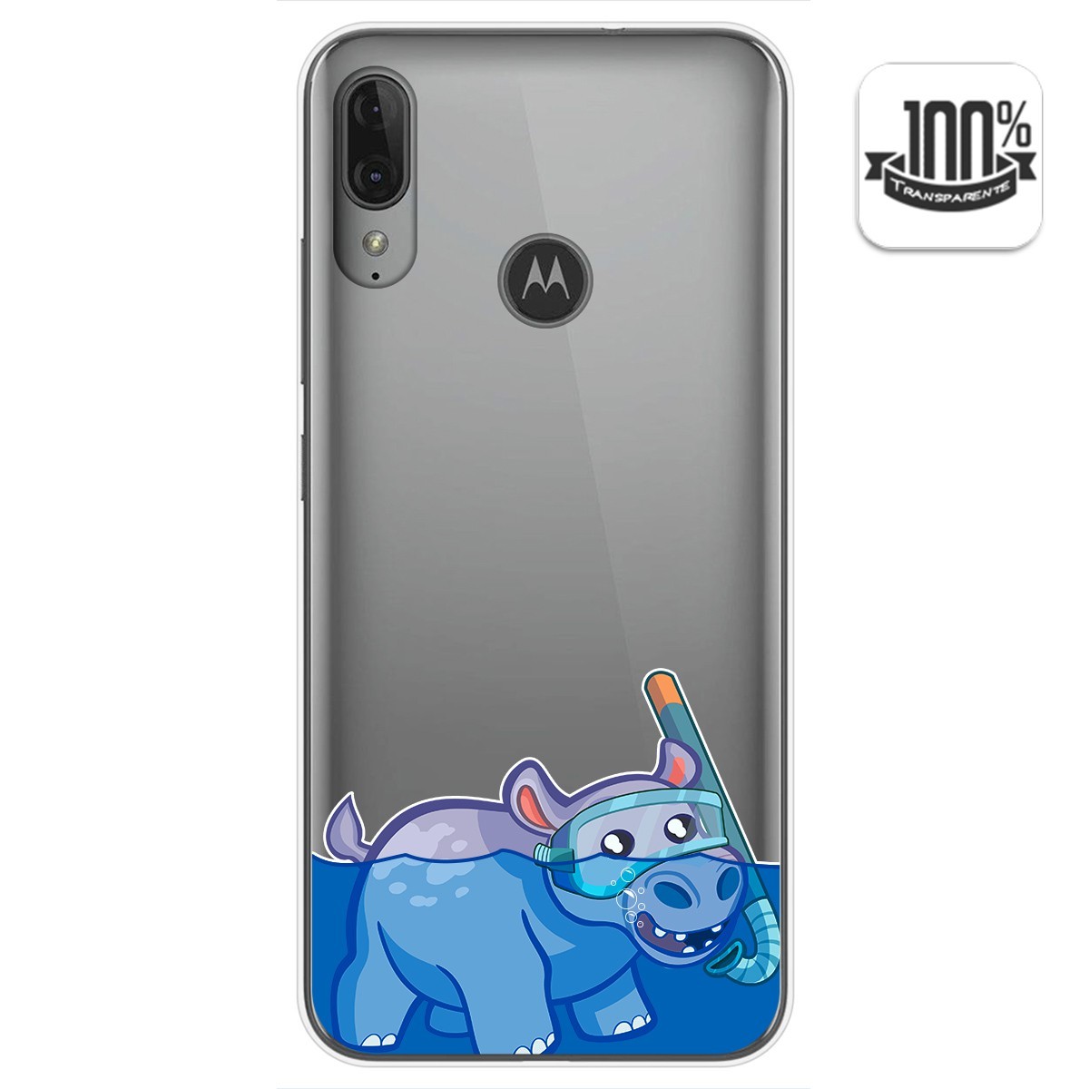 Funda Gel Transparente para Motorola Moto E6 Plus diseño Hipo Dibujos