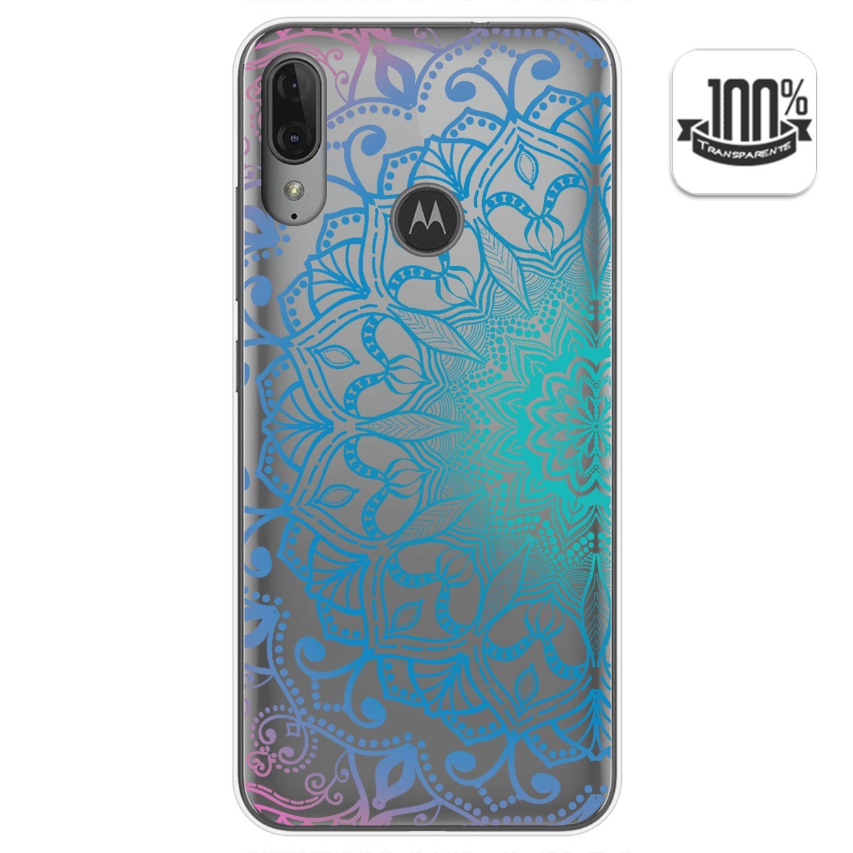 Funda Gel Transparente para Motorola Moto E6 Plus diseño Mandala Dibujos