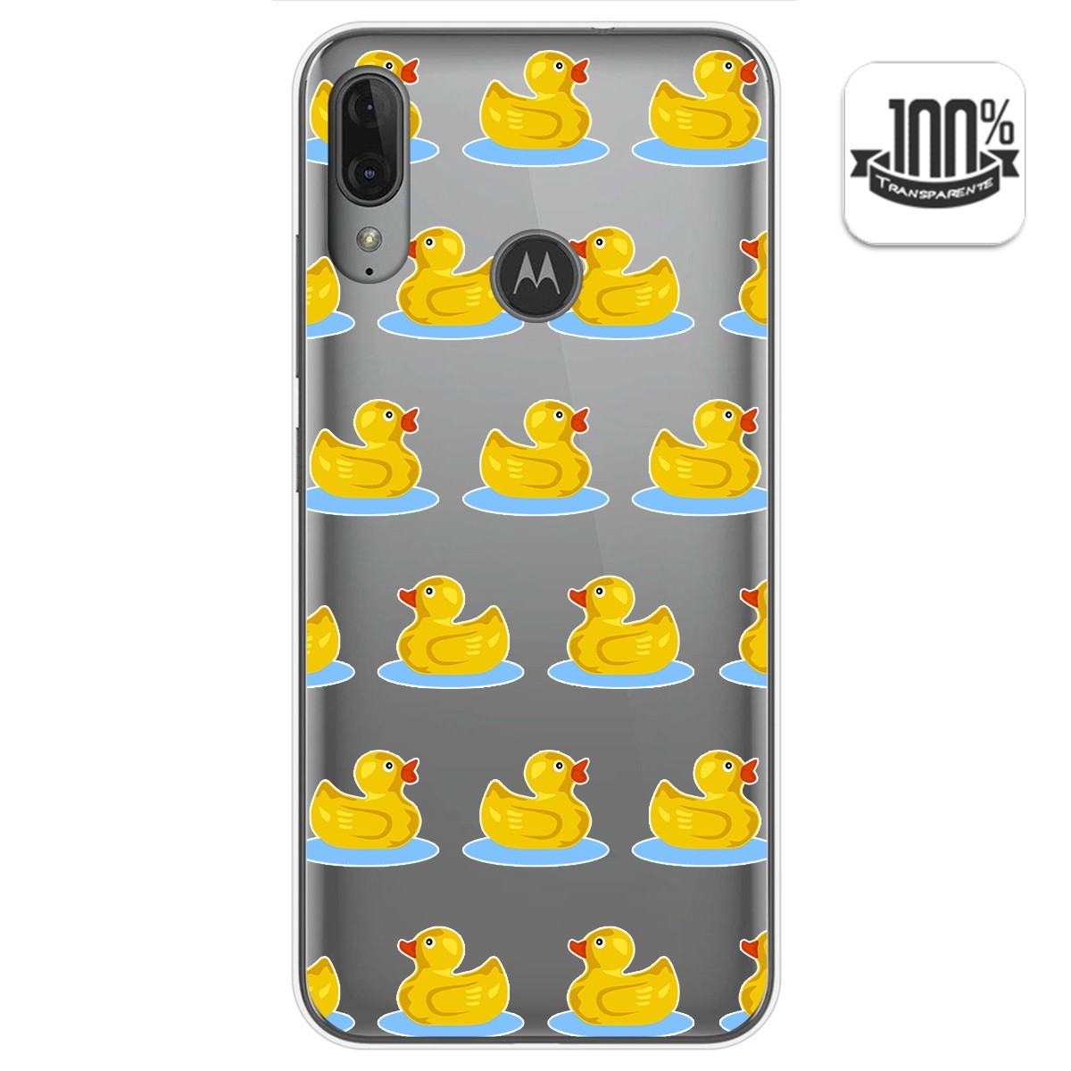Funda Gel Transparente para Motorola Moto E6 Plus diseño Pato Dibujos