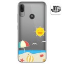 Funda Gel Transparente para Motorola Moto E6 Plus diseño Playa Dibujos