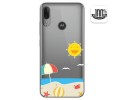 Funda Gel Transparente para Motorola Moto E6 Plus diseño Playa Dibujos