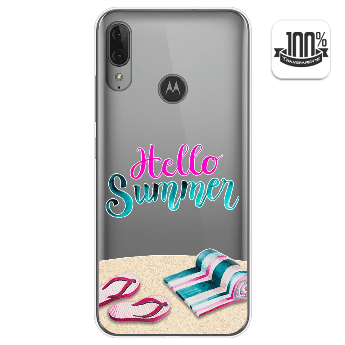 Funda Gel Transparente para Motorola Moto E6 Plus diseño Summer Dibujos