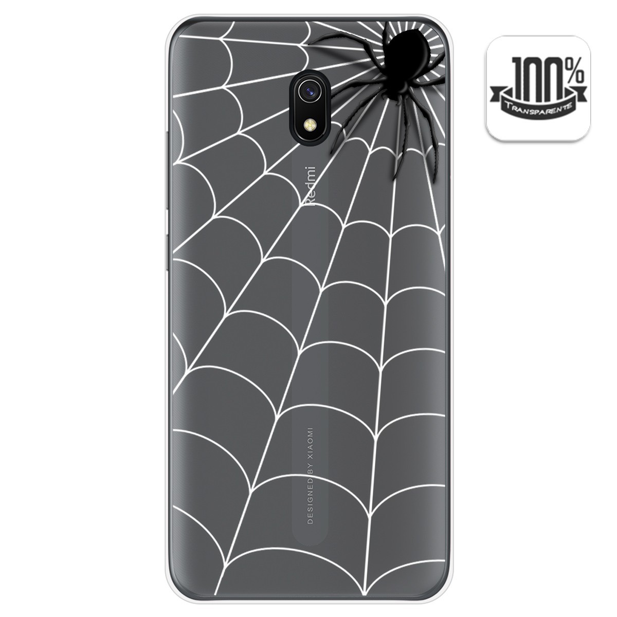 Funda Gel Transparente para Xiaomi Redmi 8A diseño Araña Dibujos