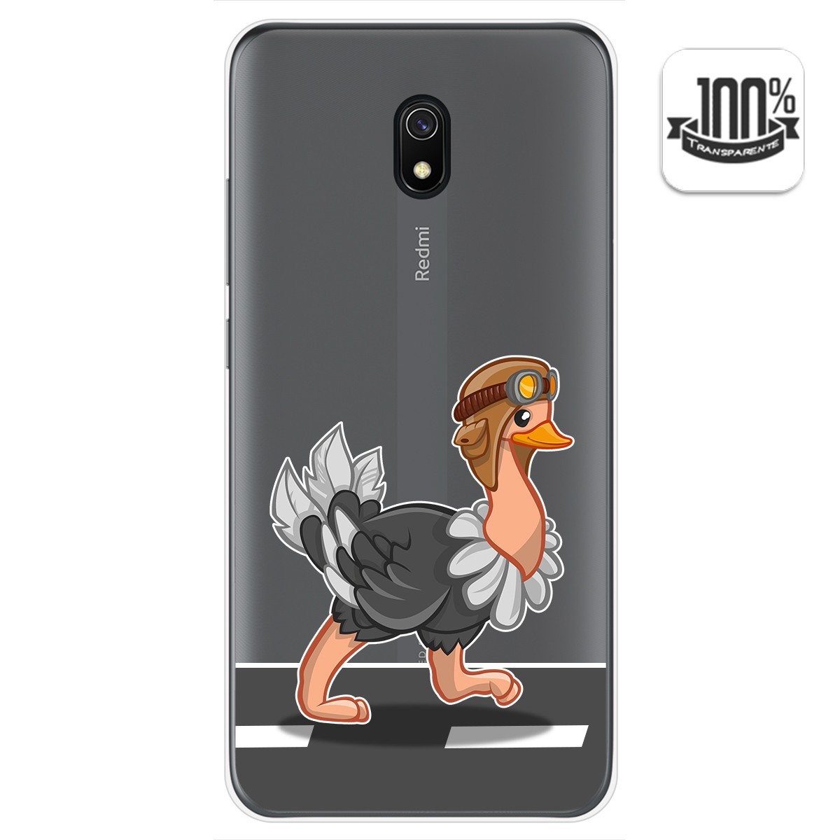 Funda Gel Transparente para Xiaomi Redmi 8A diseño Avestruz Dibujos