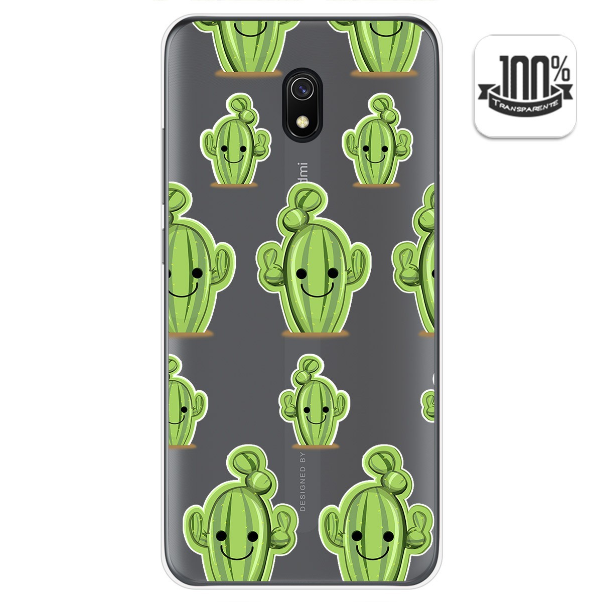 Funda Gel Transparente para Xiaomi Redmi 8A diseño Cactus Dibujos