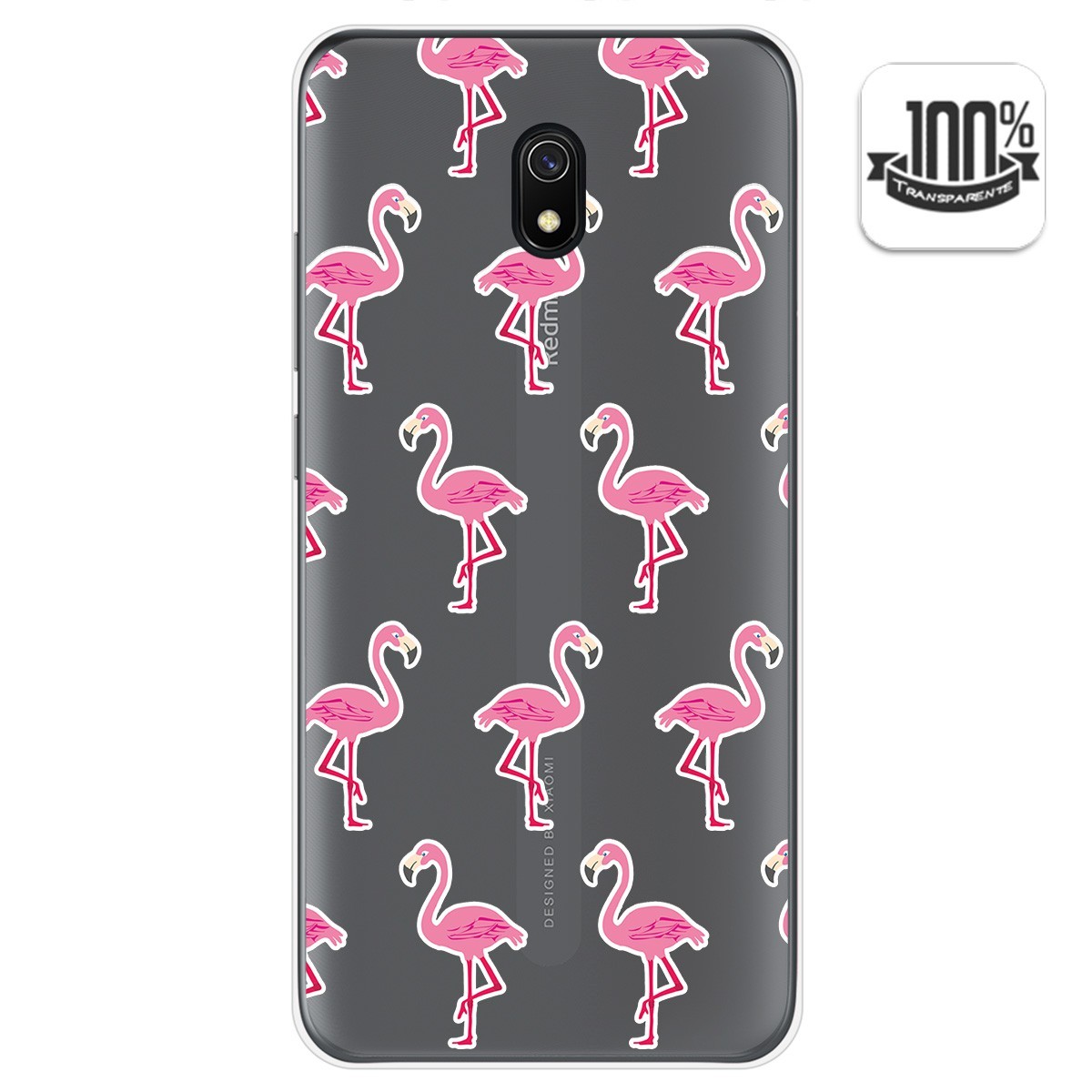 Funda Gel Transparente para Xiaomi Redmi 8A diseño Flamenco Dibujos